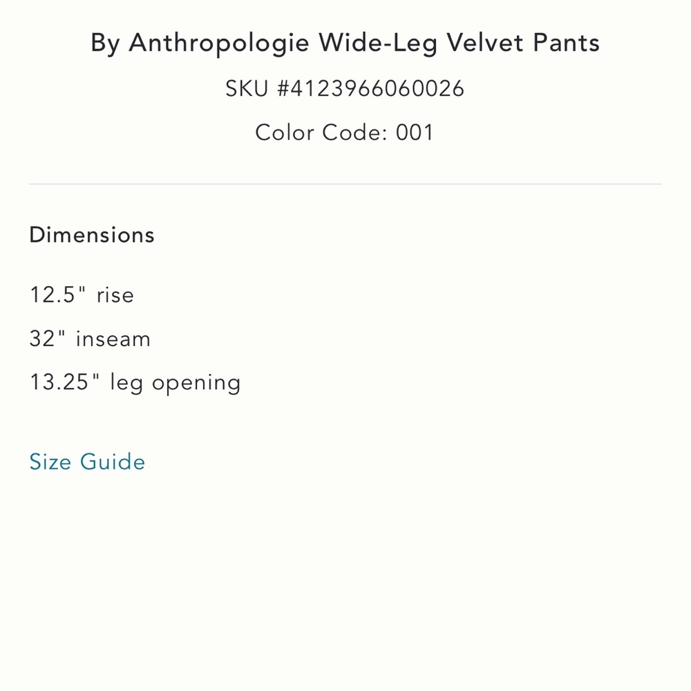 NWT Anthropologie Black Velvet Pants - Picture 10 of 10